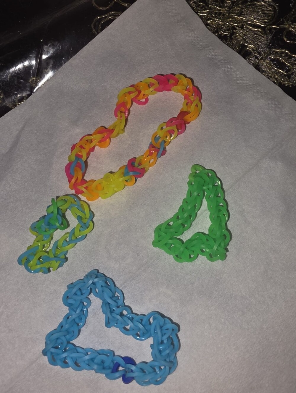 Neon Rainbow & Solid Color Kids Bracelet Set – Pink, Yellow, Green, Blue